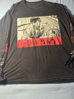 Street Fighter Ryu Long Sleeve Graphic Shirt Black